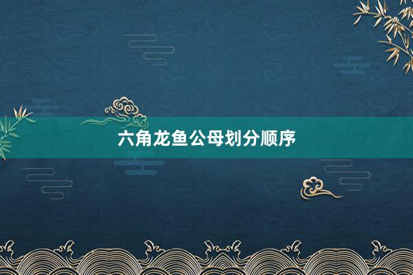 六角龙鱼公母划分顺序
